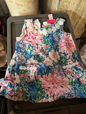 Lilly Pulitzer Blue Dress with Pink Floral Print